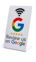 Stand da Tavolo NFC "Recensioni Google" - Bianco