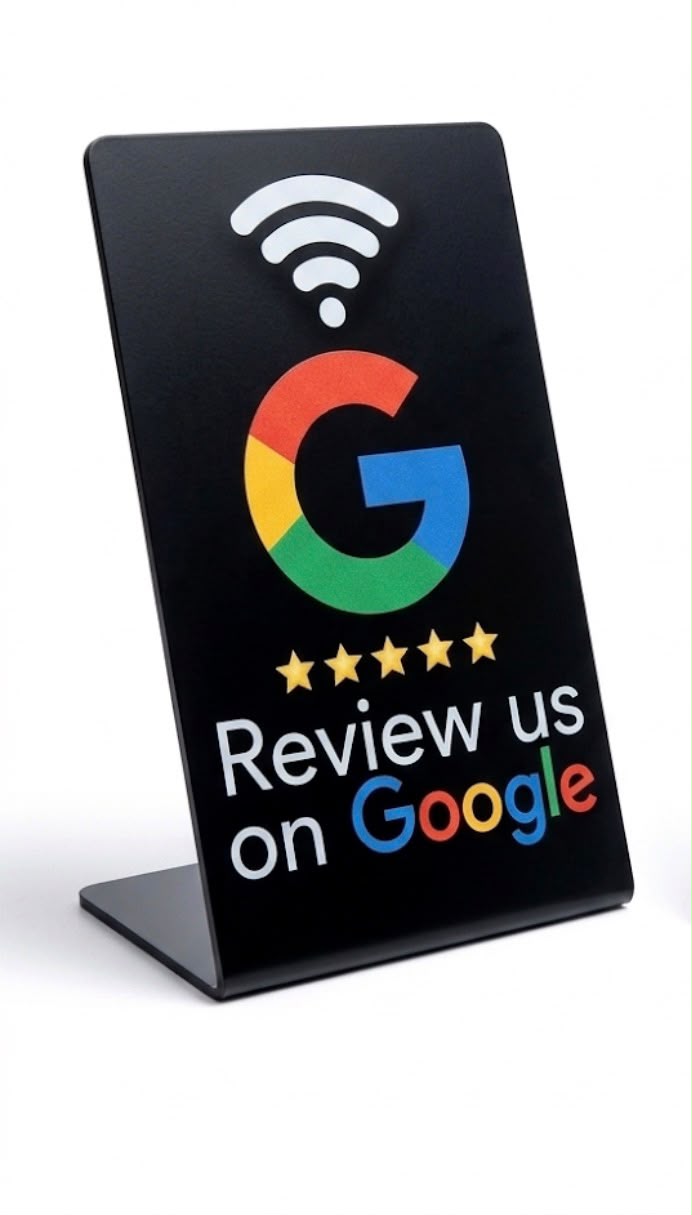 Stand da Tavolo NFC "Recensioni Google" - Nero